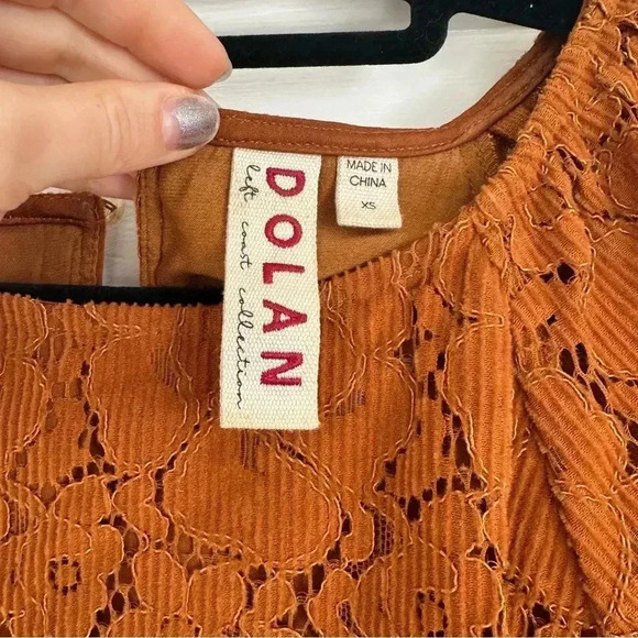 Dolan Norah Floral Corduroy Blouse Orange XS - Picture 9 of 14